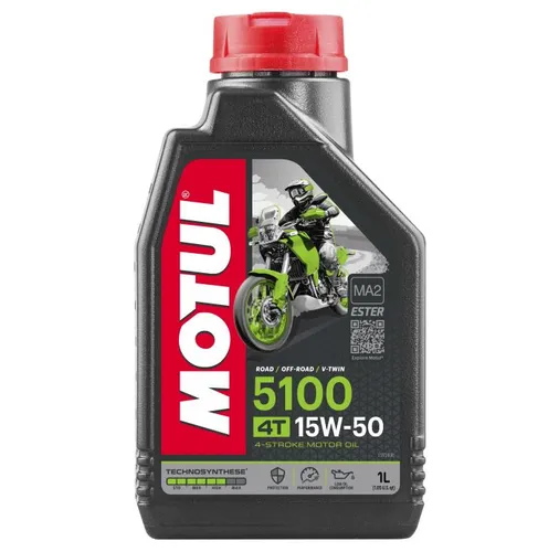 Motul 5100 4T Synthetic Blend 15W50 Motor Engine Oil 1 Liter 1 Quart 2