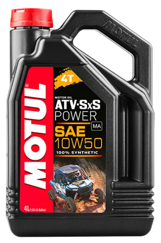 Motul ATV UTV SXS 4T Power Synthetic 10W50 Motor Engine Oil 4 Liter 1 Gallon