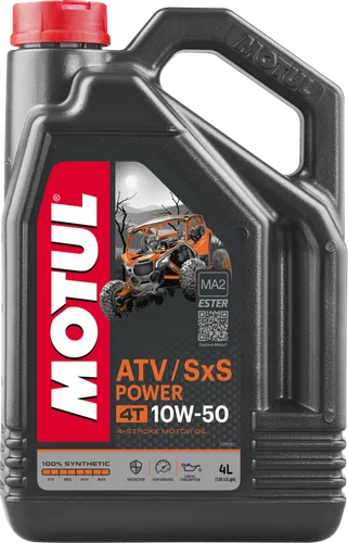 Motul ATV UTV SXS 4T Power Synthetic 10W50 Motor Engine Oil 4 Liter 1 Gallon