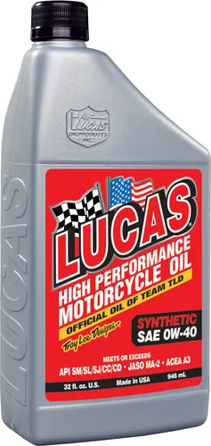 Lucas Synthetic High Performance 0W40 Engine Motor Oil 1qt