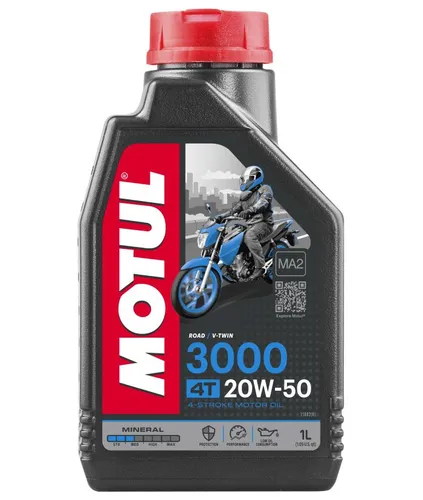 Motul 20W50 3000 Mineral 4T Engine Motor Oil 1 Quart Liter 3
