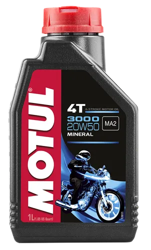 Motul 20W50 3000 Mineral 4T Engine Motor Oil 1 Quart Liter 2
