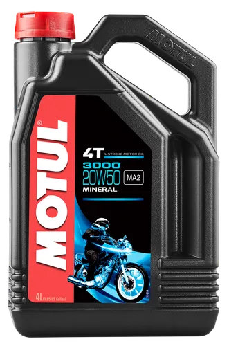 Motul 20W50 3000 Mineral 4T Engine Motor Oil 1 Gallon 2