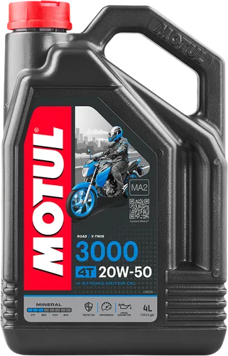 Motul 20W50 3000 Mineral 4T Engine Motor Oil 1 Gallon 4