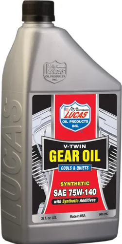 Lucas V Twin Synthetic 75W140 Gear Transmission Oil 1qt