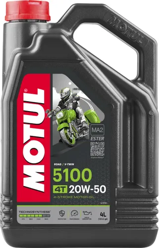 Motul 5100 4T Synthetic Blend 20W50 Motor Engine Oil 4 Liter 1 Gallon