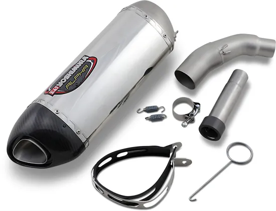 Yosh Alpha Street Slip On SS Exhaust Pipe Works Suzuki SV650 SV650X