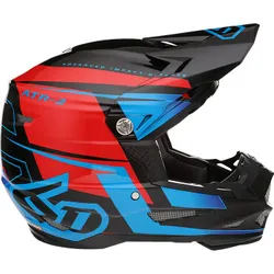 6D Helmets Adult Unisex ATR-2 Mach Helmet MX XL Black Blue Red
