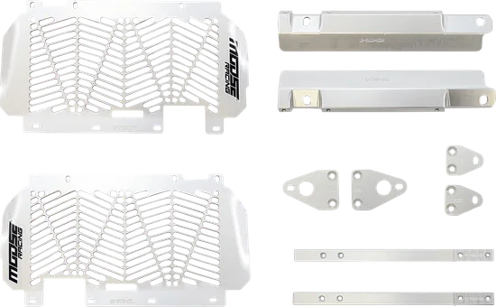 Moose Raw Aluminum Front Radiator Debris Grill Guard