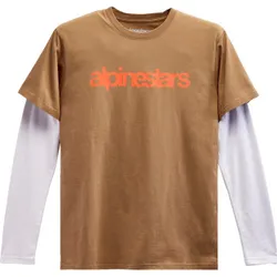 Alpinestars Adult Men Stack Long Sleeve Knit Tee M Tan White