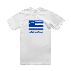 Alpinestars Adult Men Gen Flag CSF Tee S White Blue