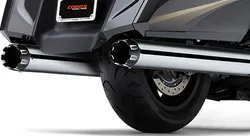 Cobra Chrome 4in Dual Cut Slip On Muffler