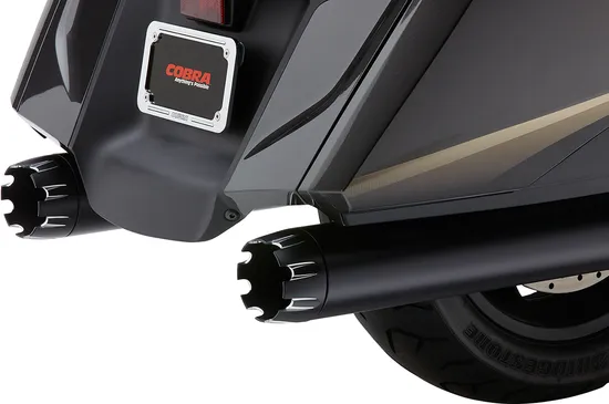 Cobra Black 4in Dual Cut Slip On Muffler