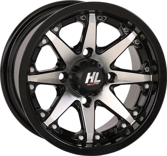 HL10 Rear Wheel Gloss Black Machined 12x7 4/110 2+5 -47mm