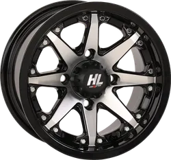 HL10 Rear Wheel Gloss Black Machined 12x7 4/110 2+5 -47mm