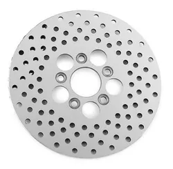 Harddrive Drilled Front Brake Rotor Disc Stainless Polished 11.5in.