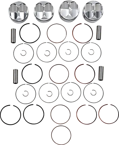 JE Piston Kit Rings Pins Round 1mm OB 74mm Bore 13:1