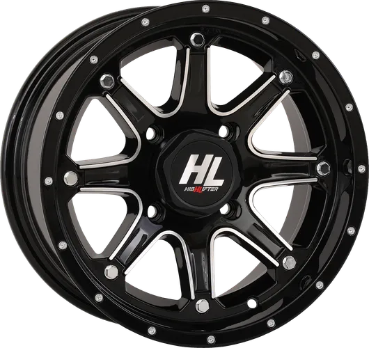 HL4 Front Rear Wheel Gloss Black Machined 14x7 4/110 4+3 10mm