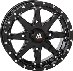 HL10 Front Rear Wheel Gloss Black 14x7 4/156 5+2 30mm
