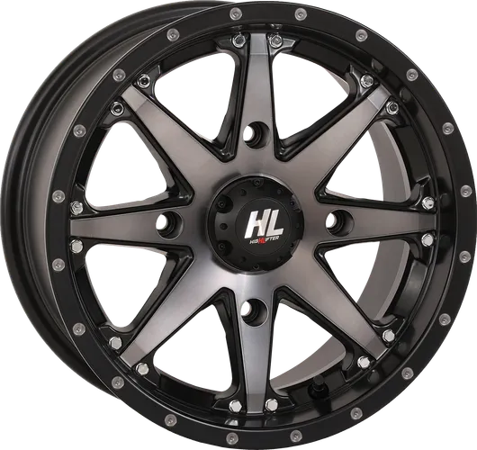 HL10 Front Rear Wheel Matte Black Smoke 12x7 4/110 5+2 30mm