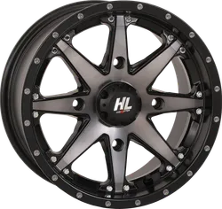 HL10 Front Rear Wheel Matte Black Smoke 12x7 4/110 5+2 30mm