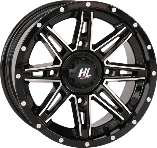 HL22 Front Rear Wheel Gloss Black Machined 14x7 4/137 4+3 +10mm