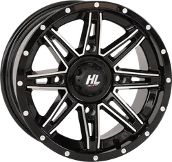 HL22 Front Rear Wheel Gloss Black Machined 14x7 4/137 4+3 +10mm