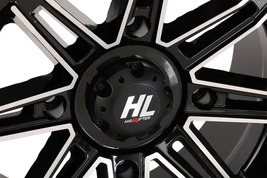 HL22 Front Rear Wheel Gloss Black Machined 14x7 4/156 4+3 +10mm