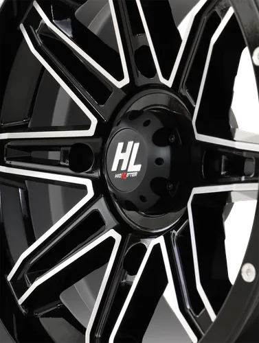 HL22 Front Rear Wheel Gloss Black Machined 14x7 4/156 4+3 +10mm