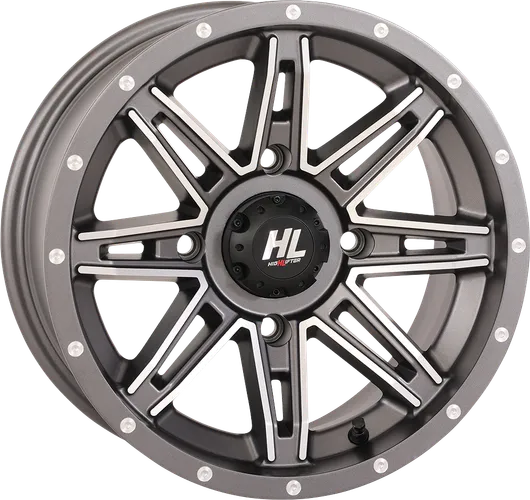 HL22 Front Rear Wheel Gun Metal Gray Machined 14x7 4/156 4+3 +10mm