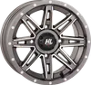 HL22 Front Rear Wheel Gun Metal Gray Machined 14x7 4/156 4+3 +10mm