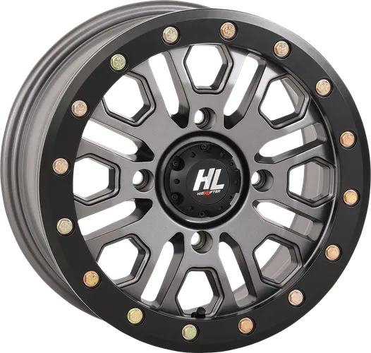 HL23 Front Rear Wheel Gun Metal Gray 14x7 4/137 5+2 +38mm