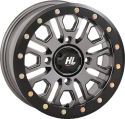 HL23 Front Rear Wheel Gun Metal Gray 14x7 4/137 5+2 +38mm