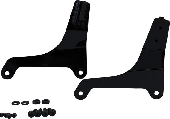 DS Black Steel Bolt On Sissy Bar Side Plate Pair