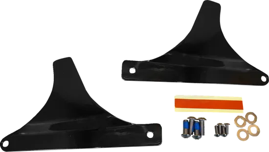 DS Black Steel Bolt On Sissy Bar Side Plate Pair