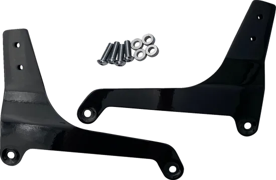 DS Black Steel Bolt On Sissy Bar Side Plate Pair 1