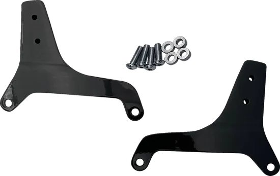 DS Black Steel Bolt On Sissy Bar Side Plate Pair