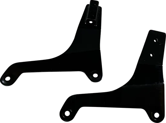 DS Black Steel Bolt On Sissy Bar Side Plate Pair 1