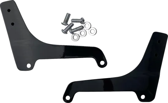 DS Black Steel Bolt On Sissy Bar Side Plate Pair 1