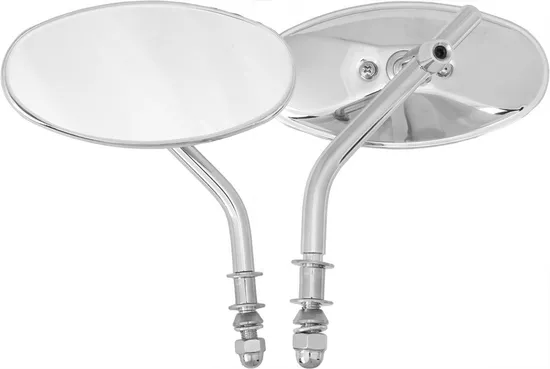 Harddrive Chrome Oval short Stem Side Mirror