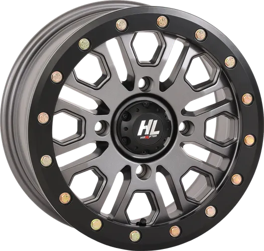 HL23 Front Rear Wheel Gun Metal Gray 15x7 4/137 5+2 +38mm