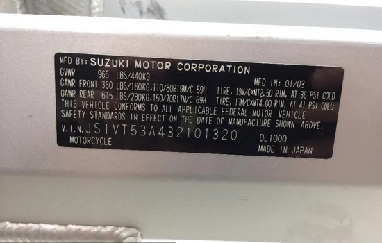 Main Frame Chassis 2003 Suzuki Vstrom 1000 DL1000 1761 x
