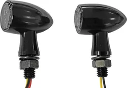 Harddrive Black Bullet Turn Signal Amber LED Smoked Lens 5/16