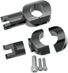 DS Black Aluminum Folding Clamp On Front Footpeg Mount Kit 1.5in Engine Guard