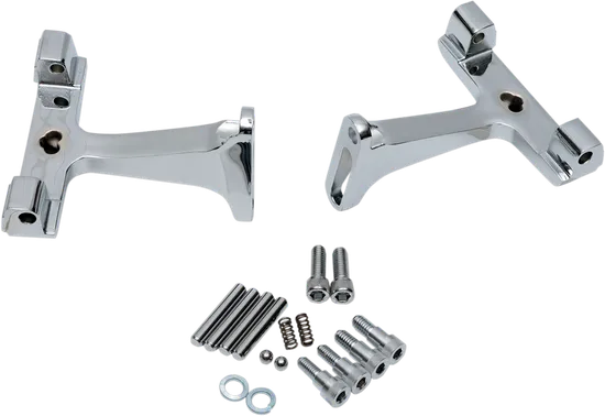 DS Chrome Passenger Footboard Mount Dresser Bracket Pair