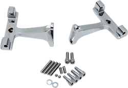 DS Chrome Passenger Footboard Mount Dresser Bracket Pair