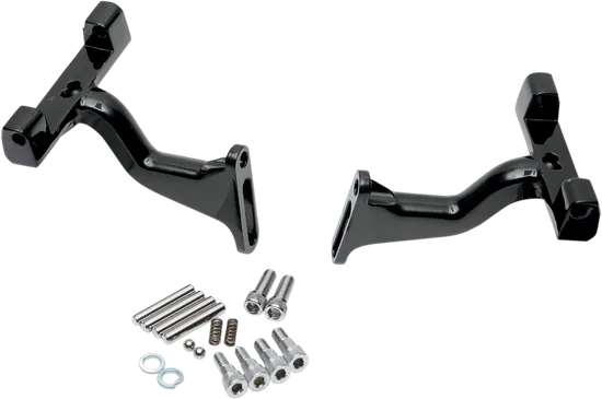 DS Black Raised Passenger Dresser Floorboard Bracket Mount Kit