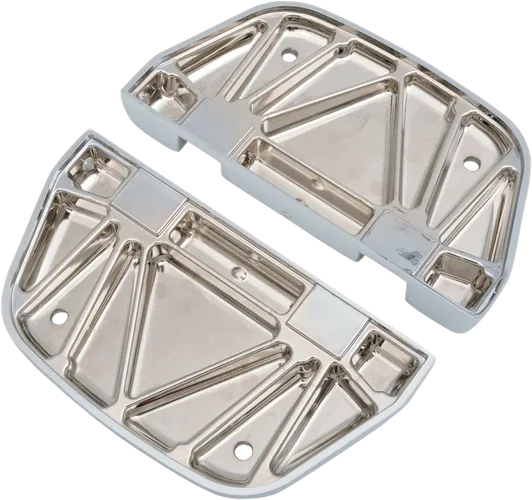 DS Chrome D Shaped Passenger Floorboard and Insert Pair