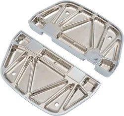 DS Chrome D Shaped Passenger Floorboard and Insert Pair