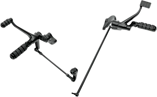 Black Forward Control Kit w/ Pegs +2" Extended
